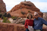 Kay and David at roadside viewpoint on UT12.