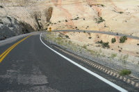 UT12 winds its way over sandstone.