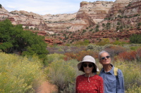 Kay and David on hike to Lower Calf Creek Falls.