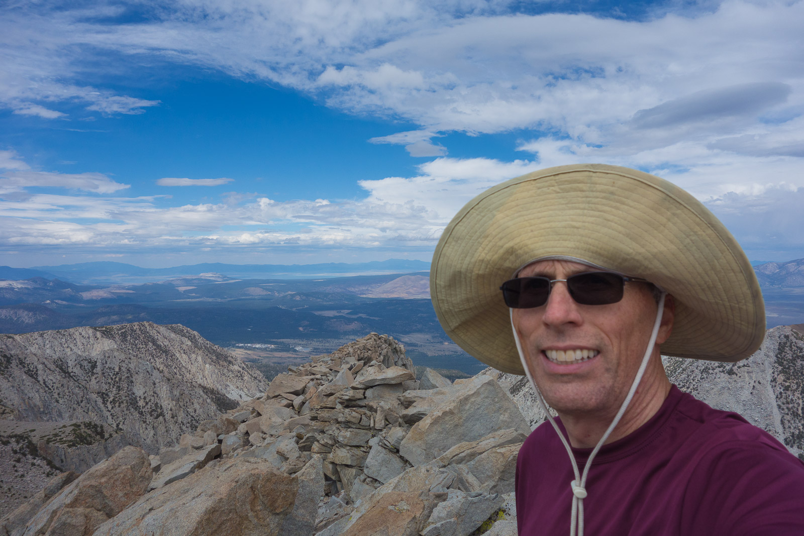 In the background are Mono Lake and the town of Mammoth Lakes.
