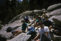 Enjoying lunch at Valentine Lake