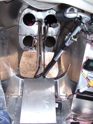 Cockpit view of BB area and steering.