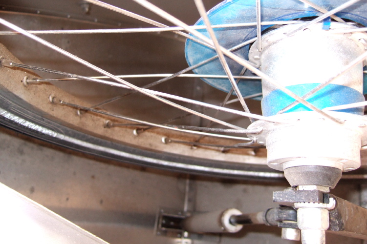 Rear wheel well.