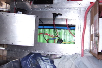 Battery compartment under seat.