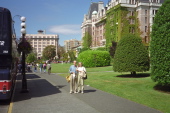 David and Kay at the Empress Hotel, waiting for our tour bus