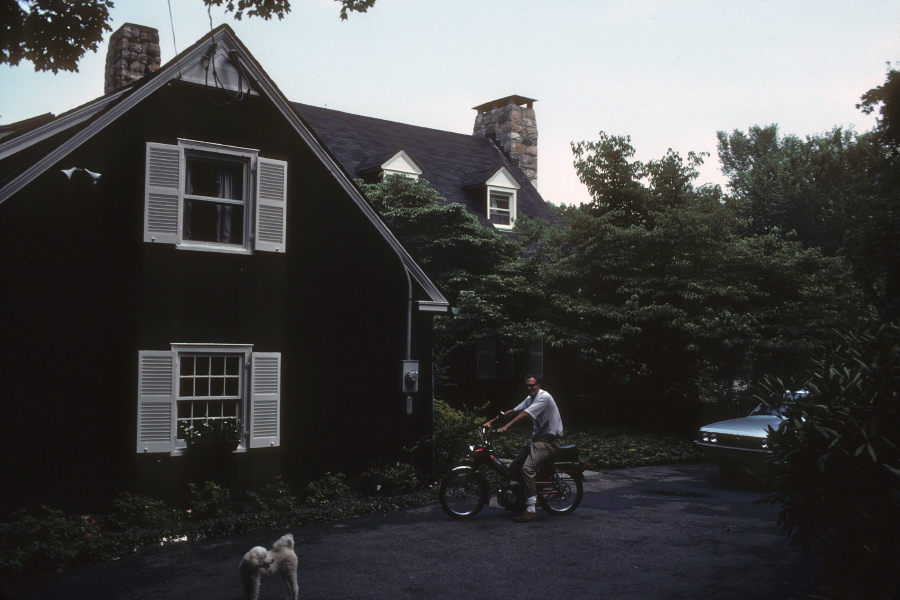 David tries out a moped.