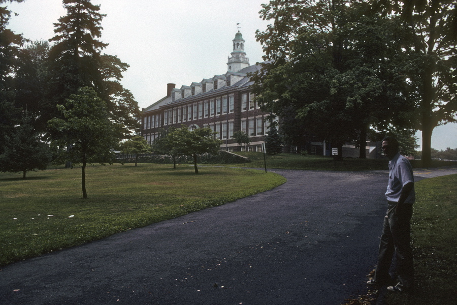 David visits his old junior high school, Darien Junior High School.