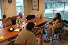 At the table: David, Bob, Janice, and Natalie