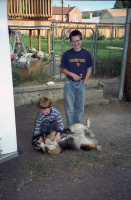 Danny and Matthew play with Sparky