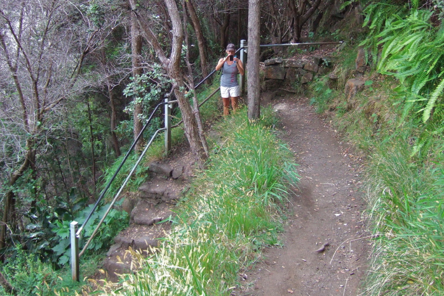 Laura descends into Kilauea Iki Crater.