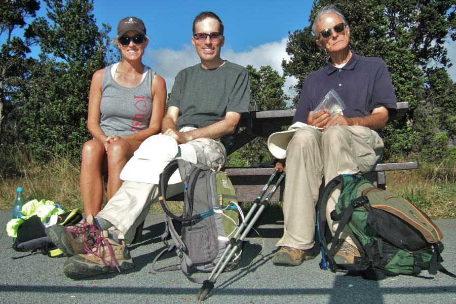 Laura, Bill, and David at the Waldron Ledge viewpoint and picnic area