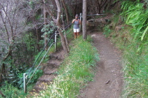 Laura descends into Kilauea Iki Crater.