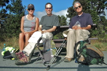 Laura, Bill, and David at the Waldron Ledge viewpoint and picnic area