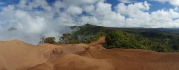 Pihea Trail runs near the ridge line to Pihea Vista, the high point in the distance.