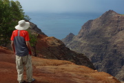 David enjoys the view from the ridge.