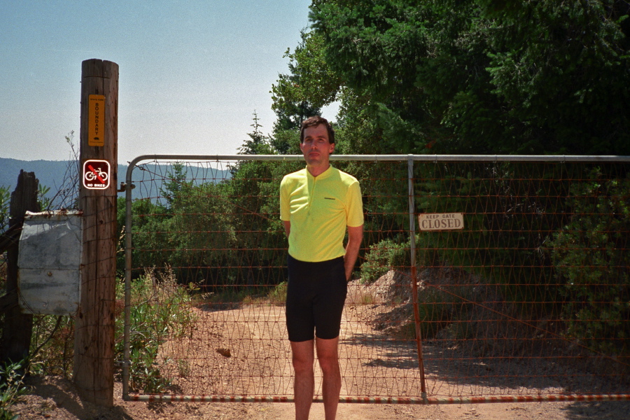 Gate at the bottom of Long Ridge Open Space Preserve.