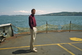 Bill on the front of the ferry.