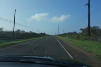 The road is straight for several miles.