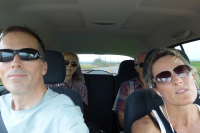 The happy family on their drive