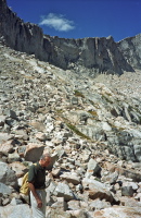 David makes his way out of the talus.