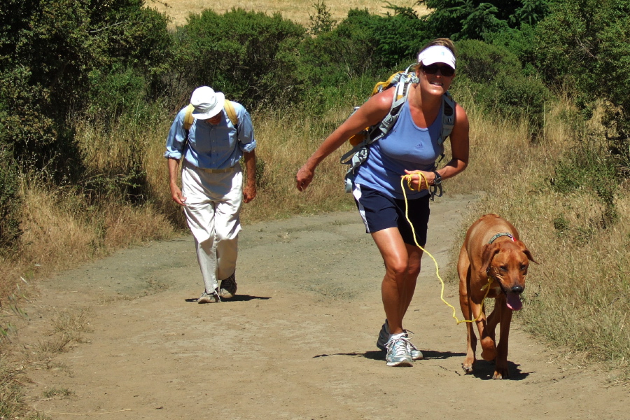 David, Laura, and Kumba push up the steep part.