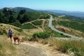 Laura and Kumba descend the north summit.
