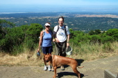 Laura, Kumba, and Bill on Windy Hill.