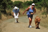 David, Laura, and Kumba push up the steep part.