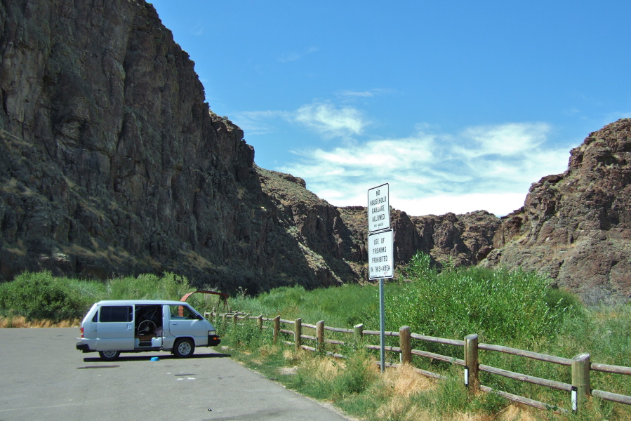 At the rest stop south of Jackpot, NV