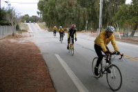 Double Century riders start that last quarter of the ride. (210ft)