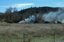Winter debris burn in progress