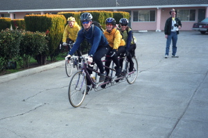 Tom Lawrence captains Lisa Antonino (middle) and Sarah Beaver.
