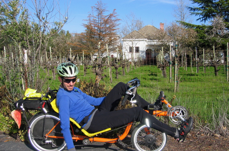 Zach in front of an old Livermore farm house.
