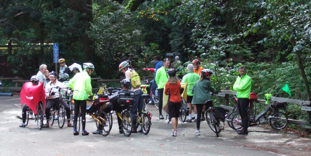 Ride participants at Muir Woods.