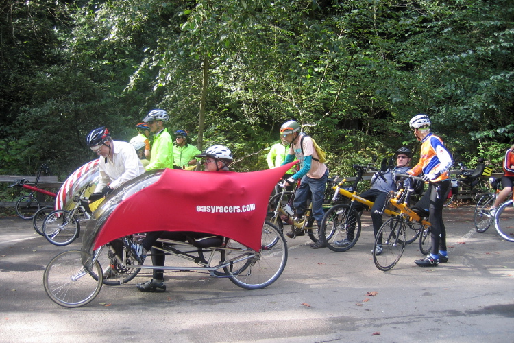 Wedding ride gets ready to return from Muir Woods.
