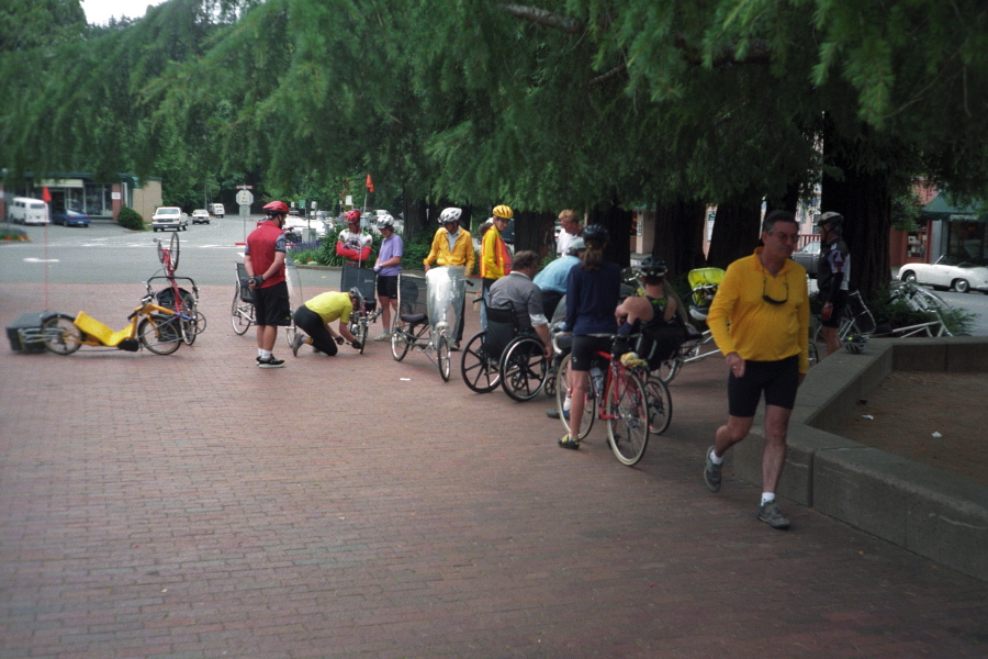 People gather for Zach's ride
