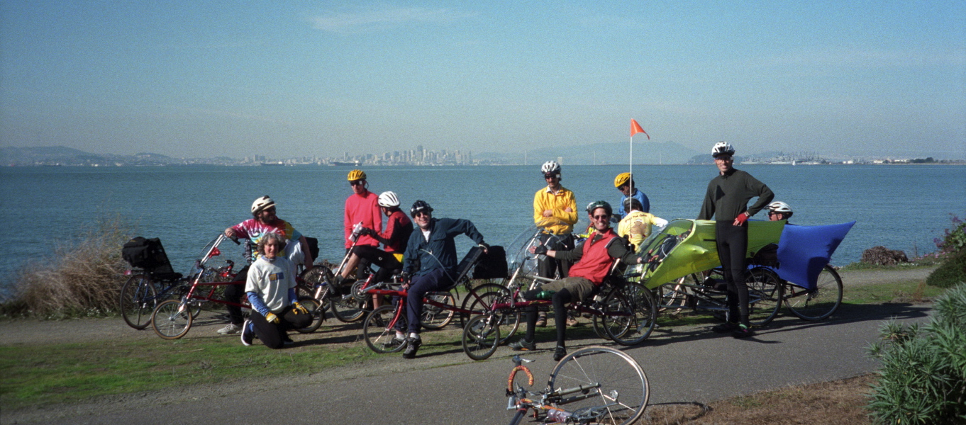 Group photo on the path on Bay Farm Island